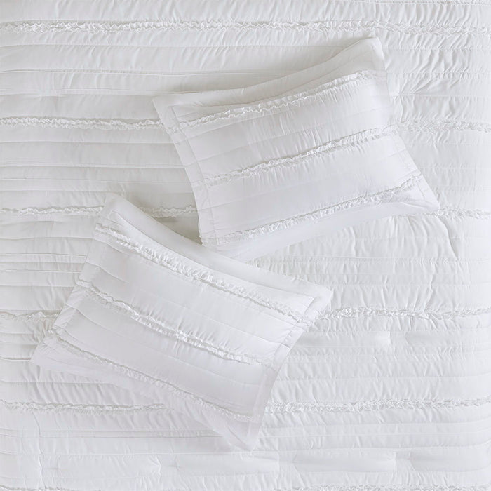 Celeste - California King 5 Piece Comforter Set - White - Simple Home Plus