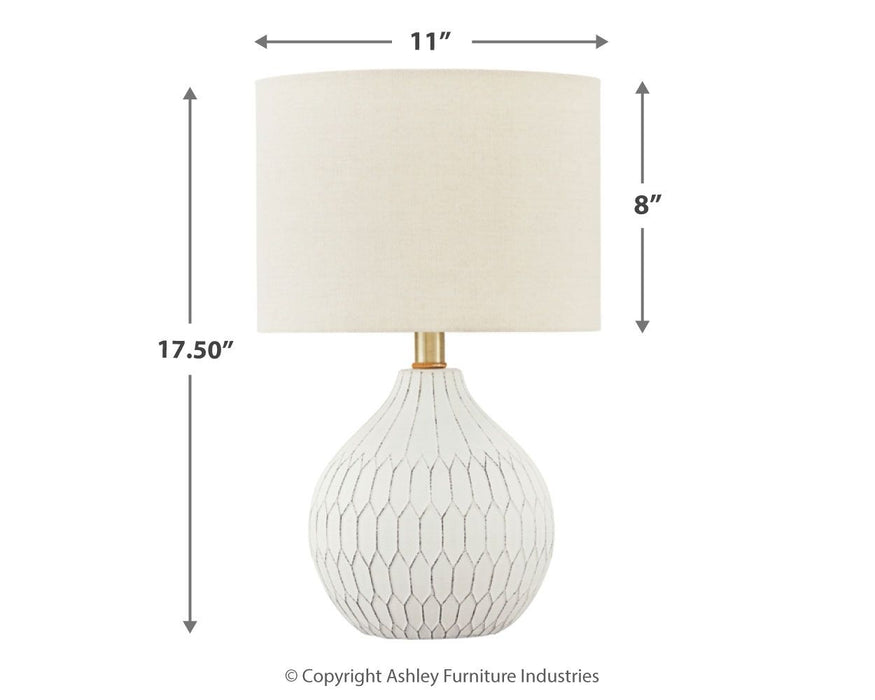 Wardmont - White - Ceramic Table Lamp - Simple Home Plus
