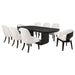 Leandro - 9 Piece Rectangular Dining Table Set - Cream / Burnished Black - Simple Home Plus