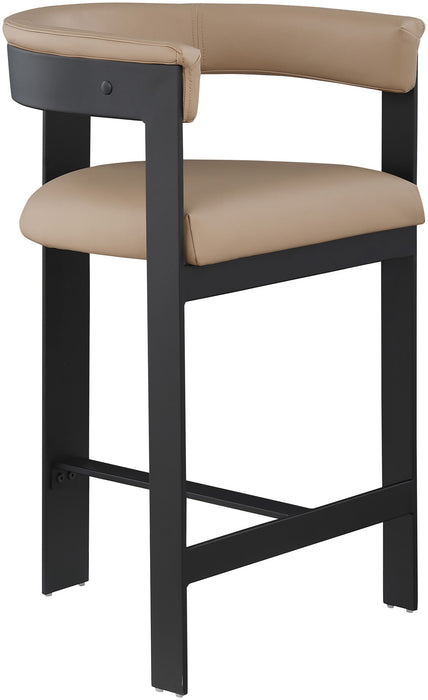 Romeo - Faux Leather Counter Stool With Black Base (Set of 2) - Simple Home Plus