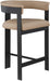 Romeo - Faux Leather Counter Stool With Black Base (Set of 2) - Simple Home Plus