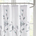 Magnolia - Floral Printed Burnout Shower Curtain - Aqua - Simple Home Plus