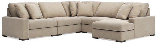 Calden - 5-Piece Sectional With RAF Corner Chaise - Oatmeal - Simple Home Plus