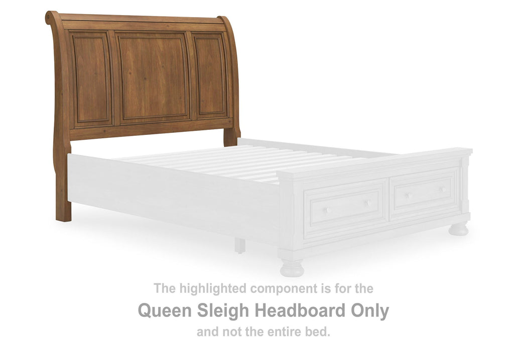 Feddinger - Queen Sleigh Headboard - Medium Brown - Simple Home Plus