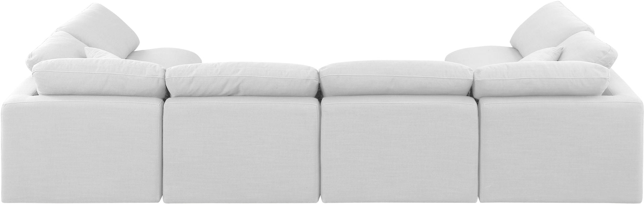 Indulge - Linen 6 Piece Modular U-Shaped Sectional - White - Simple Home Plus