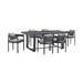 Menorca - Outdoor Patio 7-Piece Dining Table Set In Aluminum With Gray Cushions - Simple Home Plus