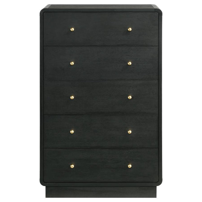 Cavelle - 5-Drawer Chest Of Drawers - Black - Simple Home Plus