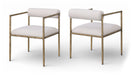 Axis - Linen Textured Beige Fabric Upholstered Dining Chair (Set of 2) - Simple Home Plus