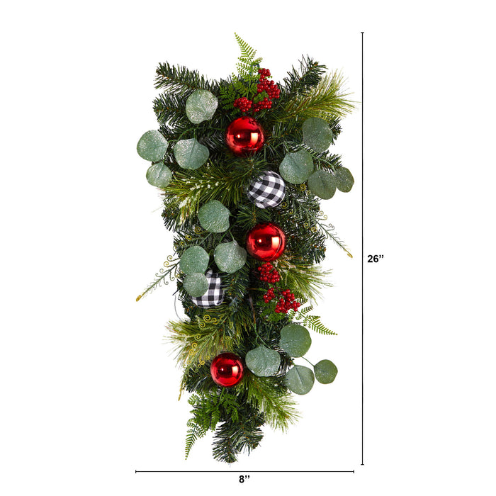 26 Holiday Christmas Greenery Ornament Artificial Swag