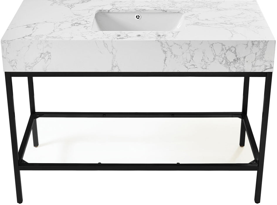 Marmo - Engineered Marble Bathroom Vanity With Black Base - Simple Home Plus