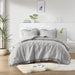 Phoebe - Full/Queen Diamond Quilted Ruffle Edge Comforter Set - Gray - Simple Home Plus