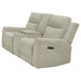 Kennett - Chenille Upholstered Power Reclining Loveseat - Ivory - Simple Home Plus