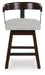 Haddigan - Dark Brown - Upholstered Swivel Barstool (Set of 2) - Simple Home Plus