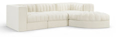 Rummi - Velvet Performance Fabric Upholstered 4 Piece Modular Sectional, With Reverse Corner Chair - Simple Home Plus