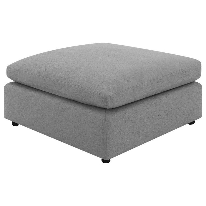Raleigh - Boucle Upholstered Ottoman - Gray - Simple Home Plus