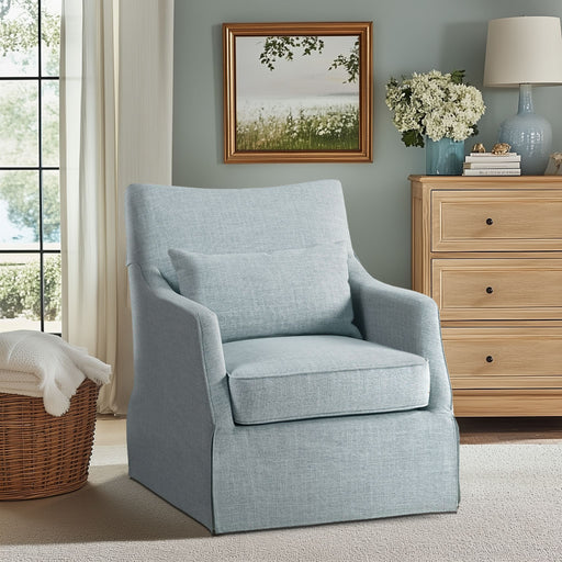 London - Skirted Swivel Chair - Light Blue - Simple Home Plus