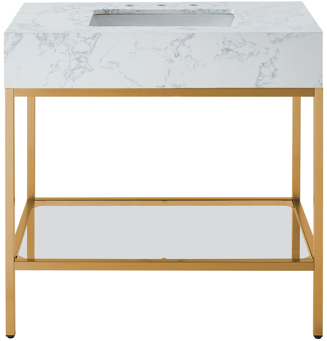 Marmo - Engineered Marble Bathroom Vanity With Gold Base - Simple Home Plus