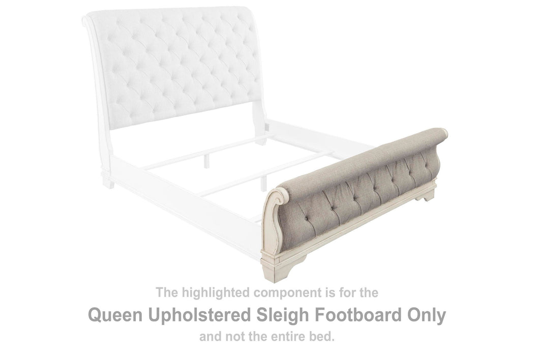 Realyn - Queen UPH Sleigh Footboard - White / Brown / Beige - Simple Home Plus