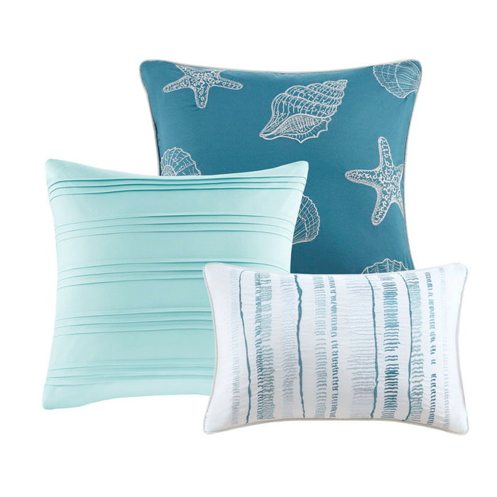 Marina - King 6 Piece Quilted Coverlet Set - Aqua - Simple Home Plus