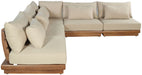Mirella - 5 Piece Water Resistant Fabric Upholstered Outdoor Patio Modular Sectional - Simple Home Plus