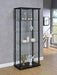 Delphinium - 5-Shelf Clear Glass Curio Display Cabinet - Black - Simple Home Plus