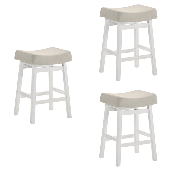 Lenon - Modern Farmhouse Wood Counter Height Kitchen Bar Stool - Simple Home Plus