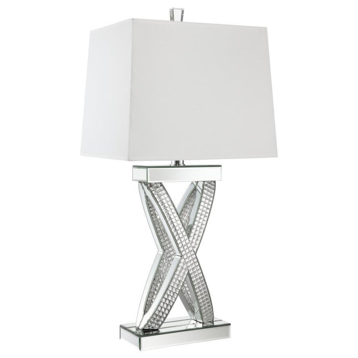 Dominick - Tapered Mirrored Acrylic Table Lamp - Silver - Simple Home Plus