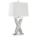 Dominick - Tapered Mirrored Acrylic Table Lamp - Silver - Simple Home Plus