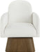 Marlowe - Linen Textured Fabric Upholstered Swivel Accent Chair - Stained Brown - Simple Home Plus