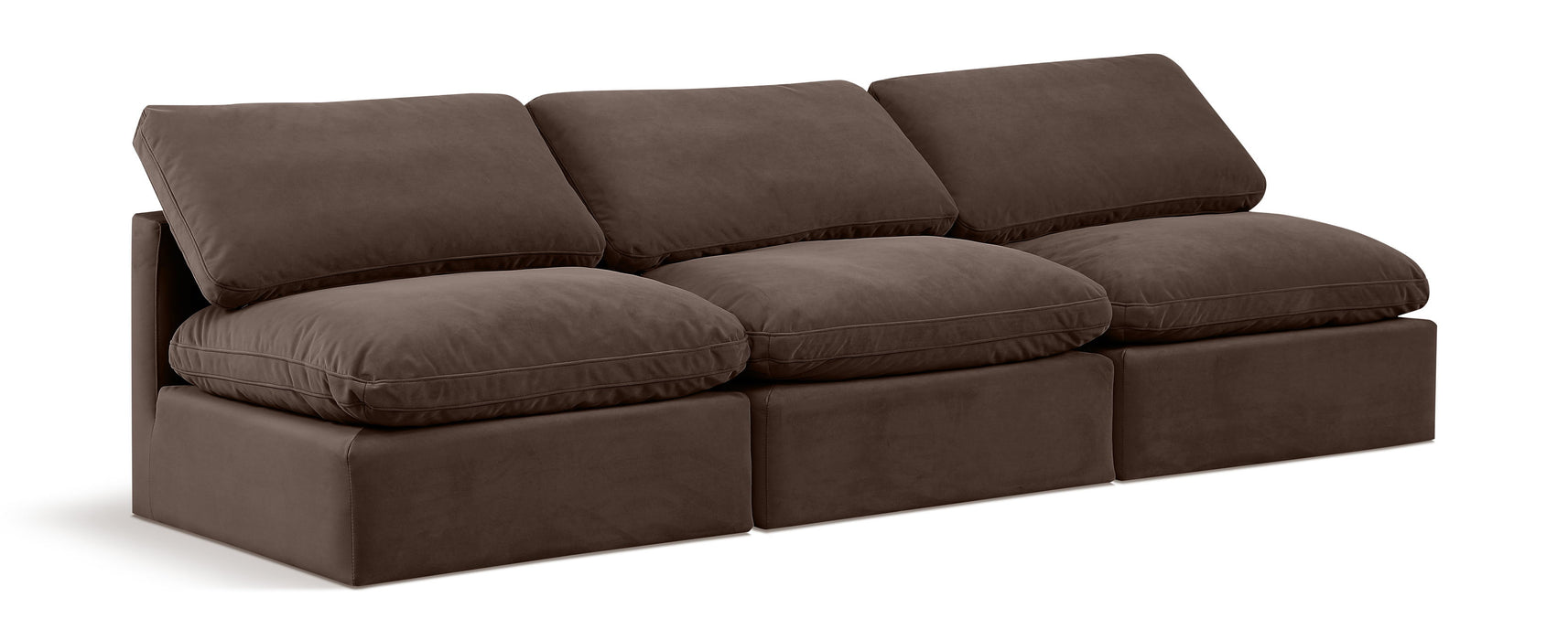 Indulge - Velvet 3 Seat Modular Armless Sofa - Simple Home Plus