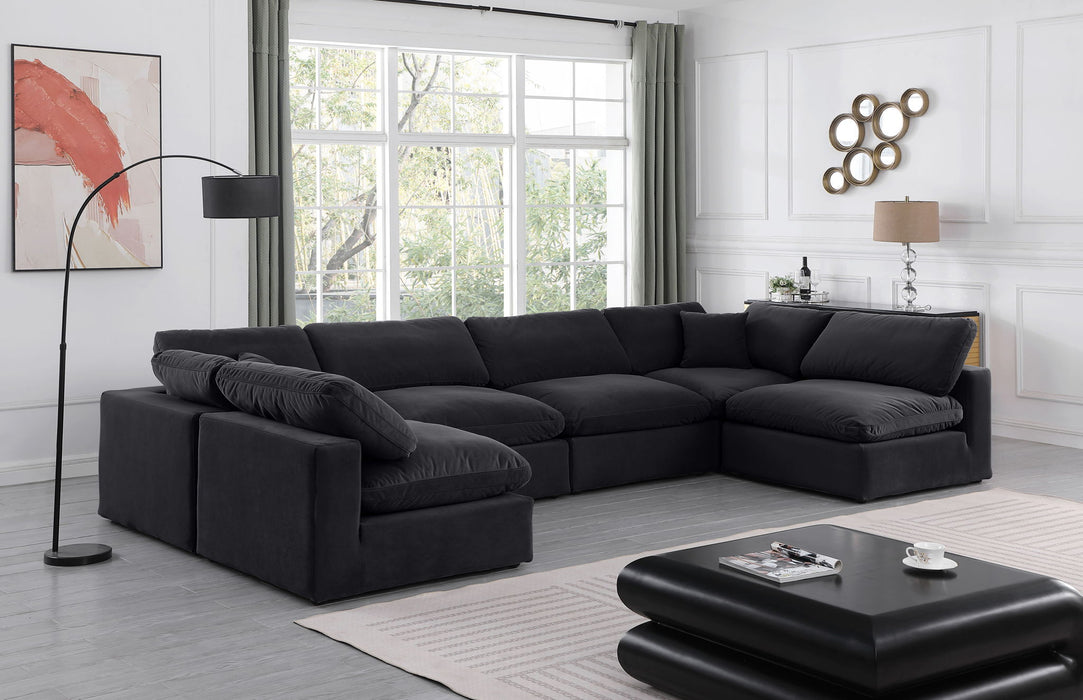 Comfy - 6 Piece Velvet Modular Armless Sectional - Simple Home Plus