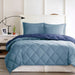 Larkspur - Twin 3M Scotchgard Diamond Quilting Reversible Down Alternative Comforter Set - Navy / Light Blue - Simple Home Plus