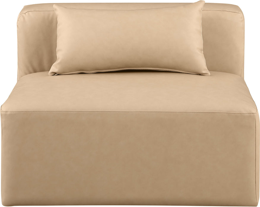 Cube - Armless Chair - Tan - Simple Home Plus
