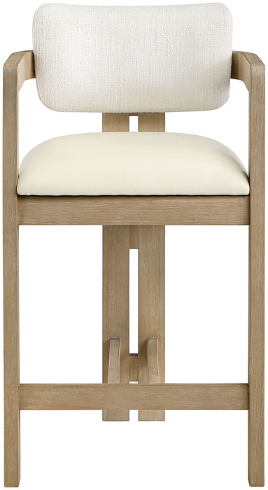 Ravina - Upholstered Counter Stool With Stained Natural Base - Simple Home Plus