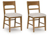 Cabalynn - Oatmeal / Light Brown - Upholstered Barstool (Set of 2) - Simple Home Plus