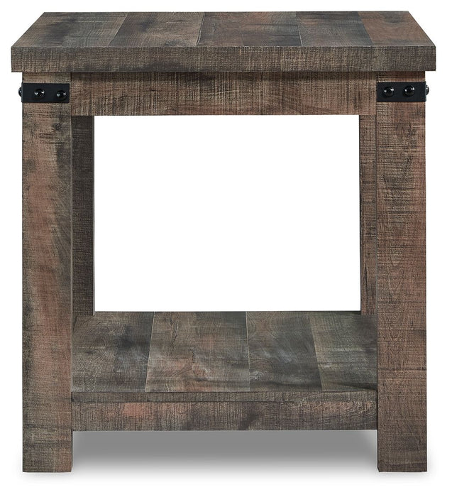 Hollum - Rustic Brown - Square End Table - Simple Home Plus