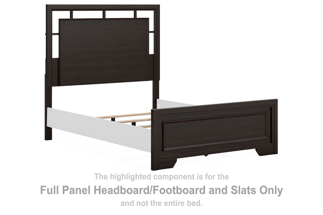 Covetown - Full Panel Headboard/Footboard and Slats - Dark Brown - Simple Home Plus