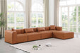 Cube - 5 Piece Modular Sectional With Chaise - Cognac - Simple Home Plus