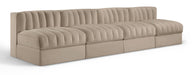 Rummi - Armless Velvet Performance Fabric Upholstered 4 Piece Modular Sofa - Simple Home Plus
