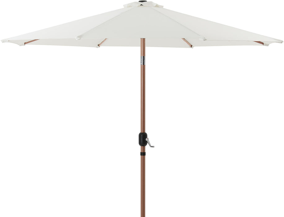 Fiji - Aluminum Patio Umbrella With Round Black And Teak Base - Simple Home Plus