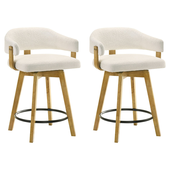 Callah - Contemporary Natural Wood Counter Height Kitchen Bar Stool - Simple Home Plus