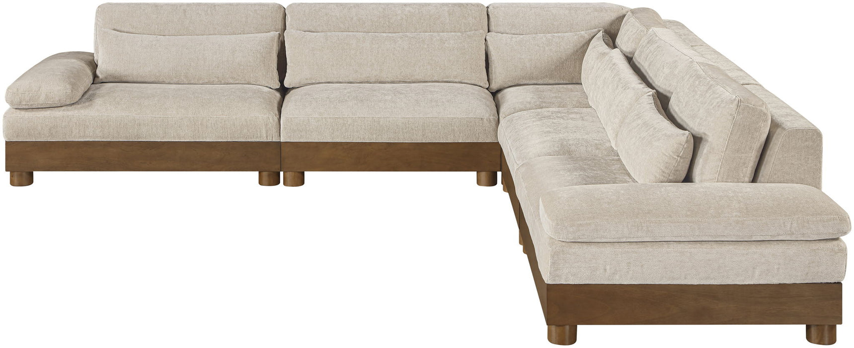 Turin - Chenille Fabric Upholstered Modular Sectional - Taupe - Simple Home Plus