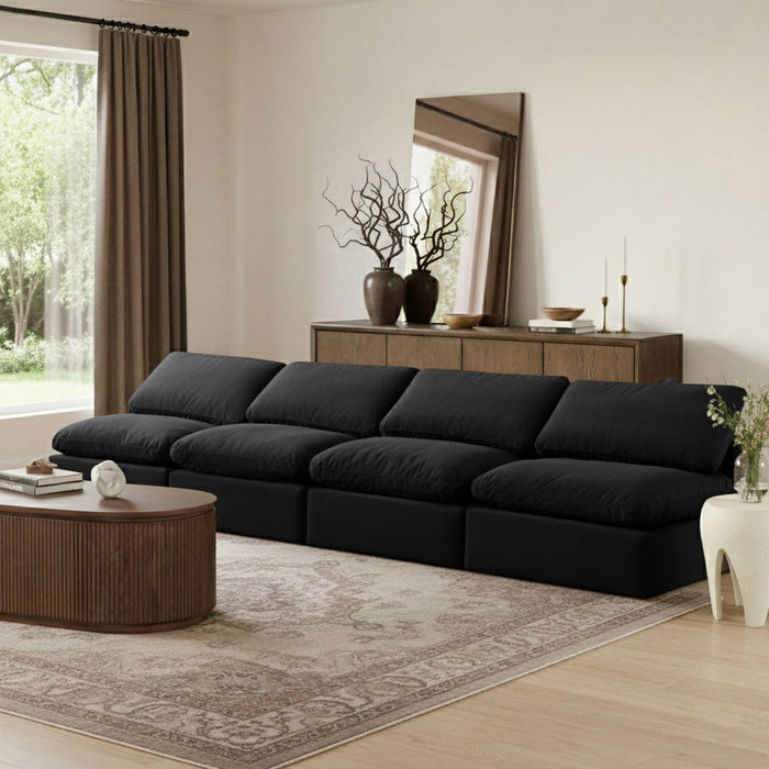 Indulge - Velvet 4 Seat Modular Armless Sofa - Simple Home Plus