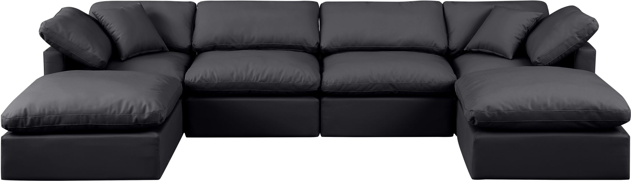 Indulge - Faux Leather 6 Piece Modular Double Chaise Sectional - Simple Home Plus
