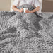 Chenille Chunky Knit - Throw - Gray - Simple Home Plus