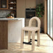 Amari - Vegan Leather and Boucle Fabric Stool - Simple Home Plus