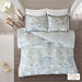 Isla - 3 Piece Printed Reversible Duvet Cover Set - Blue - Simple Home Plus