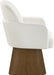 Marlowe - Linen Textured Fabric Upholstered Swivel Dining Arm Chair - Stained Brown - Simple Home Plus