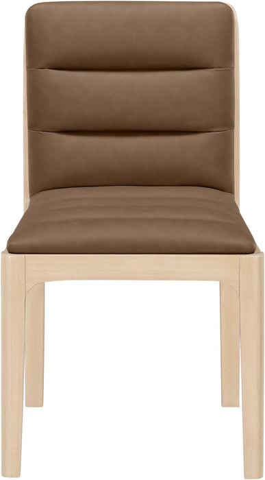 Ellis - Vegan Leather Upholstered Dining Chair (Set of 2) - Natural Base - Simple Home Plus