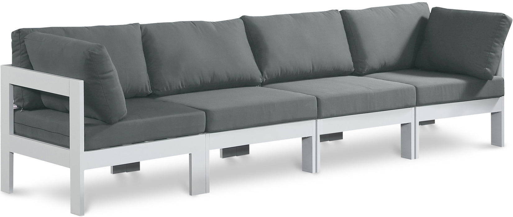 Nizuc - Outdoor Patio 4 Seat Modular Sofa With White Frame - Simple Home Plus